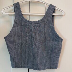Lululemon Ribbed Softstreme Cropped Tank in Belgian Blue, Size 6